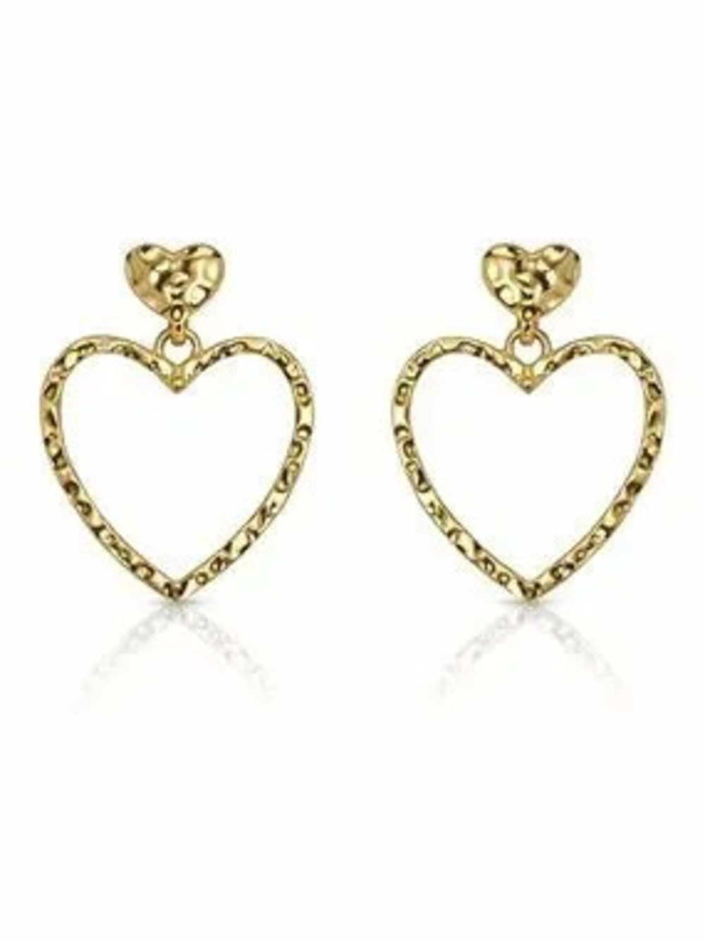 Gold Heart Drop Earrings
